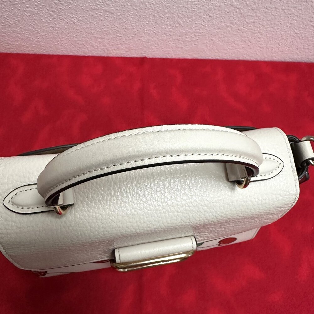 Coach Morgan Top Handle Satchel Bag CF419 in Chalk Leather & Cherry Print - EUC - Picture 7 of 15